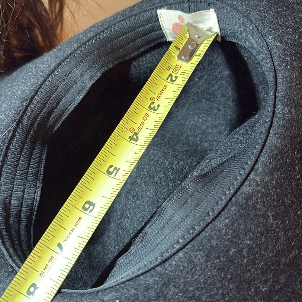 My Red Lippy Black Wool Floppy Hat Grosgrain Ribbon Band One Size